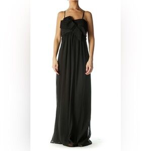 max and cleo black one shoulder dress Max & Cleo Dress Womens 6 Black Cream Cocktail Party Satin One Shoulder Ruffle